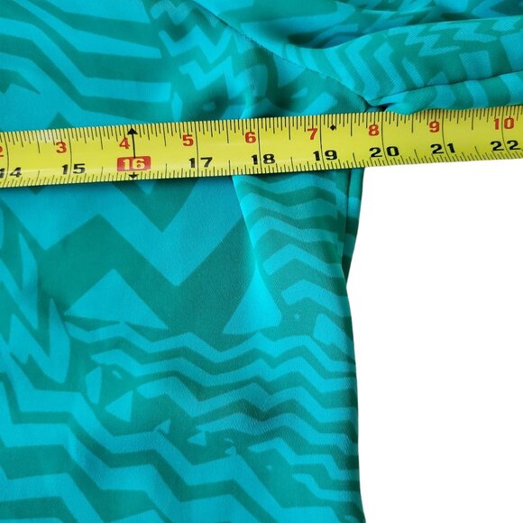 Banana Republic Sheer Pattern Jade Green Blouse Size Small - Picture 10 of 15